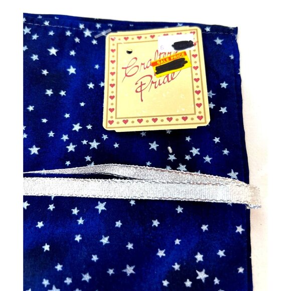 Blue Starry Cross Stitch Wine Bottle Holder With Silver Trim By Charles Craft - Picture 3 of 4